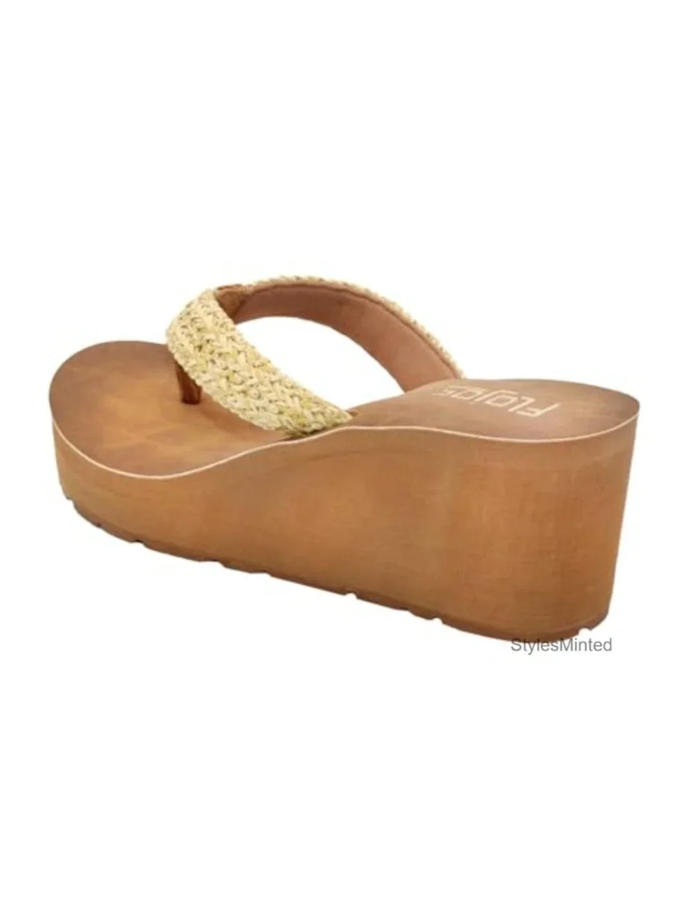 Wedge Sandals for Women, Faux Leather Straps, 2.5